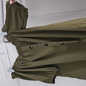 Strapless army green shirt